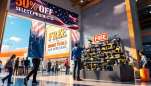profitez d'une offre exceptionnelle lors des promotions de la fête des soldats chez home depot : 50% de réduction et des outils ryobi gratuits à ne pas manquer. équipez-vous avec des produits de qualité et faites des économies tout en célébrant nos héros.